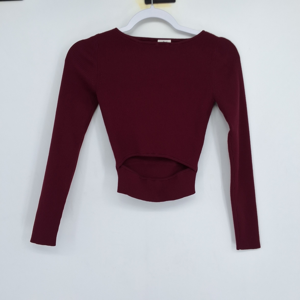 Wilfred Small Deep Burgundy Long Sleeve Sweater